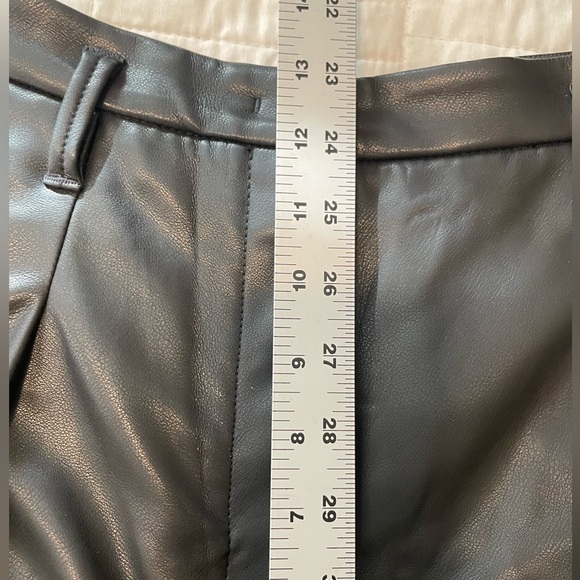 Dorthee Schumacher Pleated Vegan Leather Pants black cropped cuffed HIGH RISE - Picture 14 of 16